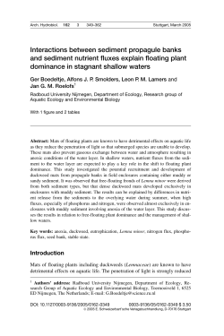 Interactions between sediment propagule banks