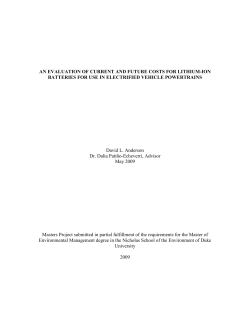 AN EVALUATION OF CURRENT AND FUTURE COSTS FOR