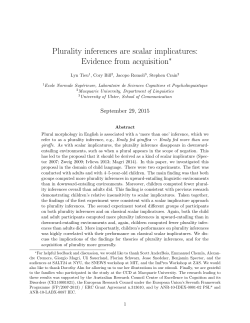 Plurality inferences are scalar implicatures: Evidence from acquisition