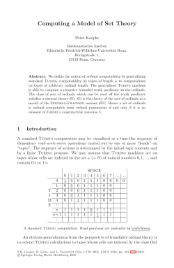Computing a Model of Set Theory - Mathematisches Institut der
