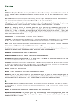 Glossary - State of the Environment South Africa