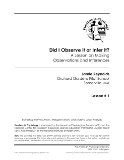 Did I Observe it or Infer it? - Life Science Teaching Resource