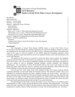 Model Social Work Ethics Course