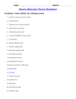 Kinetic Molecular Theory