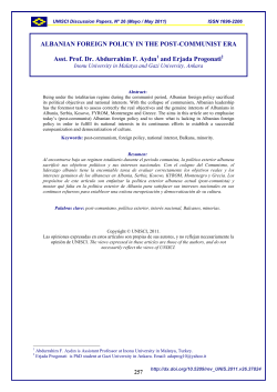 ALBANIAN FOREIGN POLICY IN THE POST