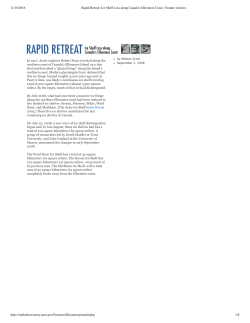 Ice Shelf Loss along Canada`s Ellesmere Coast