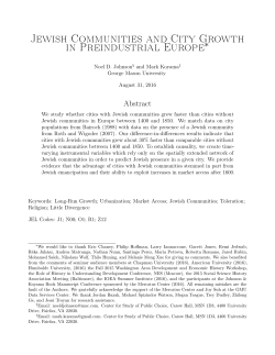 Jewish Communities and City Growth in Preindustrial Europe
