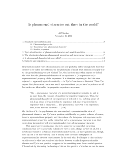 Is phenomenal character out there in the world? 11:15