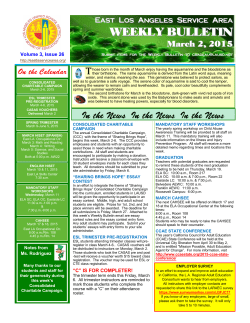 Weekly Bulletin May 2015
