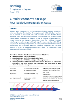 Circular economy package: Four legislative