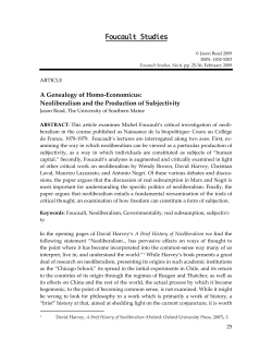 A Genealogy of Homo-Economicus