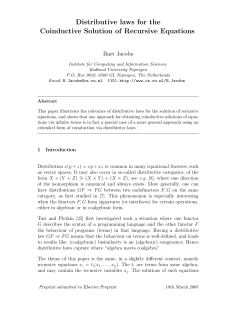 Distributive laws for the Coinductive Solution of Recursive Equations