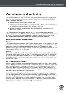 Containment and seclusion - Department of Communities, Child