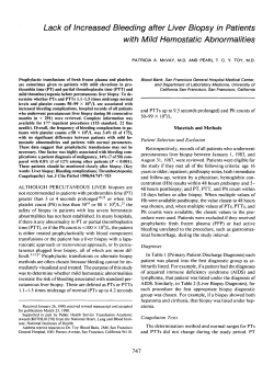 Lack of Increased Bleeding after Liver Biopsy in