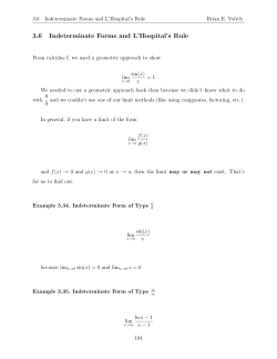 3.6 Indeterminate Forms and L`Hospital`s Rule