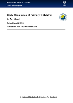 Primary 1 BMI Statistics Scotland Report