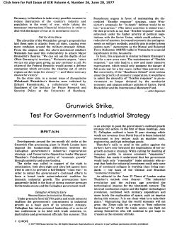 Britain: Grunwick Strike, Test for Government`s Industrial Strategy