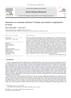 Fertility and women`s employment in Israel