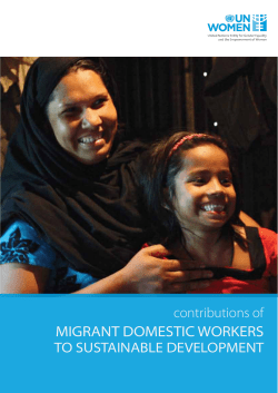 Contribution of Migrant Domestic Workers to Sustainable Development