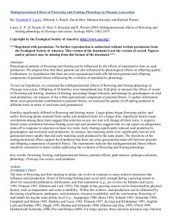 Multigenerational Effects of Flowering and Fruiting