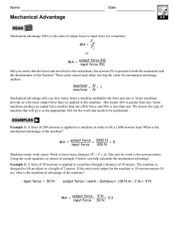 Mechanical Advantage WS