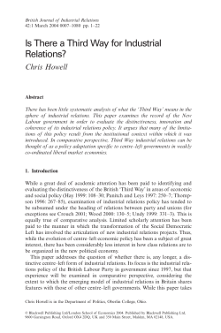 Is There a Third Way for Industrial Relations?