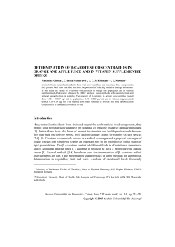 DETERMINATION OF &beta;-CAROTENE CONCENTRATION IN