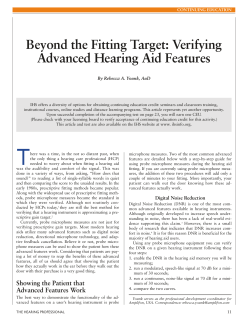 Beyond the Fitting Target: Verifying Advanced Hearing Aid Features