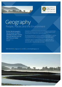 Geography - University of Otago