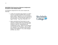 2A EDU209AD Field Experience Signature Assignment: Procedural