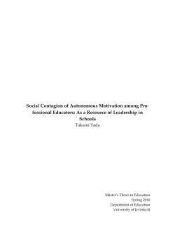 Social Contagion of Autonomous Motivation among Pro