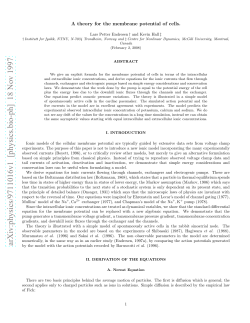 A theory for the membrane potential of cells