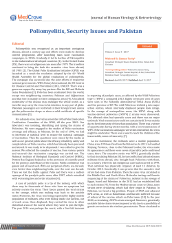 Poliomyelitis, Security Issues and Pakistan