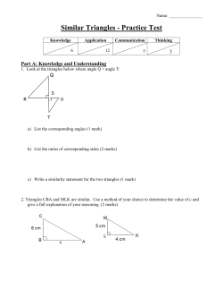 Similar Triangles - Practice Test