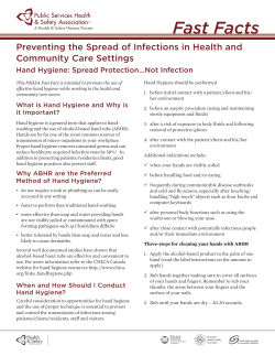 Preventing the Spread of Infections in Health and Community Care