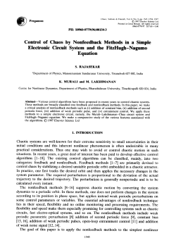 Control of Chaos by Nonfeedback Methods in a Simple Electronic