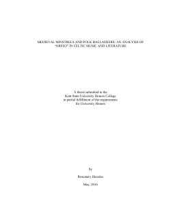 MEDIEVAL MINSTRELS AND FOLK BALLADEERS: AN ANALYSIS OF