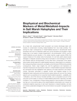 Biophysical and Biochemical Markers of Metal/Metalloid