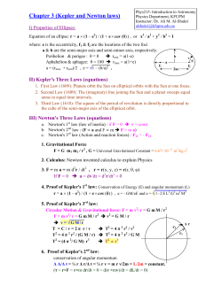 Chapter 3 (Kepler and Newton laws)