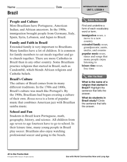 Lesson 4 Brazil`s People and Culture