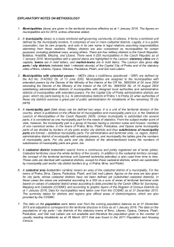 EXPLANATORY NOTES ON METHODOLOGY 1. Municipalities