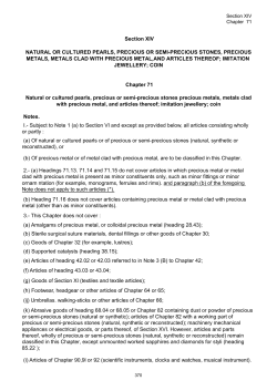 Notes. (b) Heading 71.16 does not cover articles containing