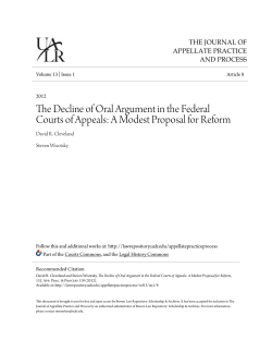 The Decline of Oral Argument in the Federal Courts of Appeals: A