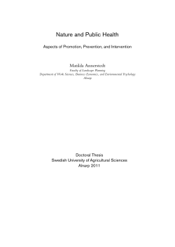 Nature and Public Health - Epsilon Open Archive
