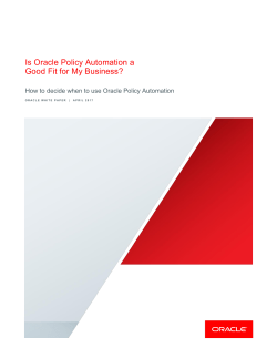 Is Oracle Policy Automation a Good Fit for My Business? (April 2017)