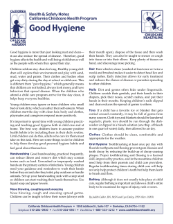 Good Hygiene - California Childcare Health Program