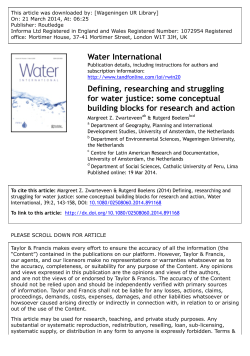 Defining, researching and struggling for water justice
