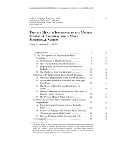 private health insurance in the united states: a proposal for a more