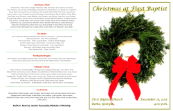 Christmas at First Baptist - First Baptist Church