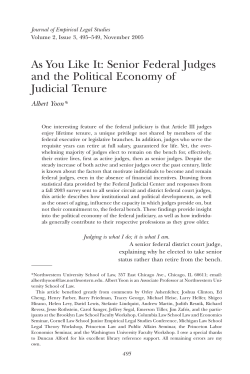 As You Like It: Senior Federal Judges and the Political Economy of